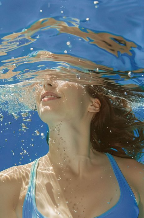 film photography 35mm, hyper-realistic photo women in swimming costumes inspired by the 80s minimalist images, with rigid postures, chromatic minimalism, minimalist backgrounds with white, cyan colours where the focus colour is the one of the swimming costumes --ar 2:3 Job ID: df81c2d9-ff2d-4ed0-b8a0-9b51d2598227